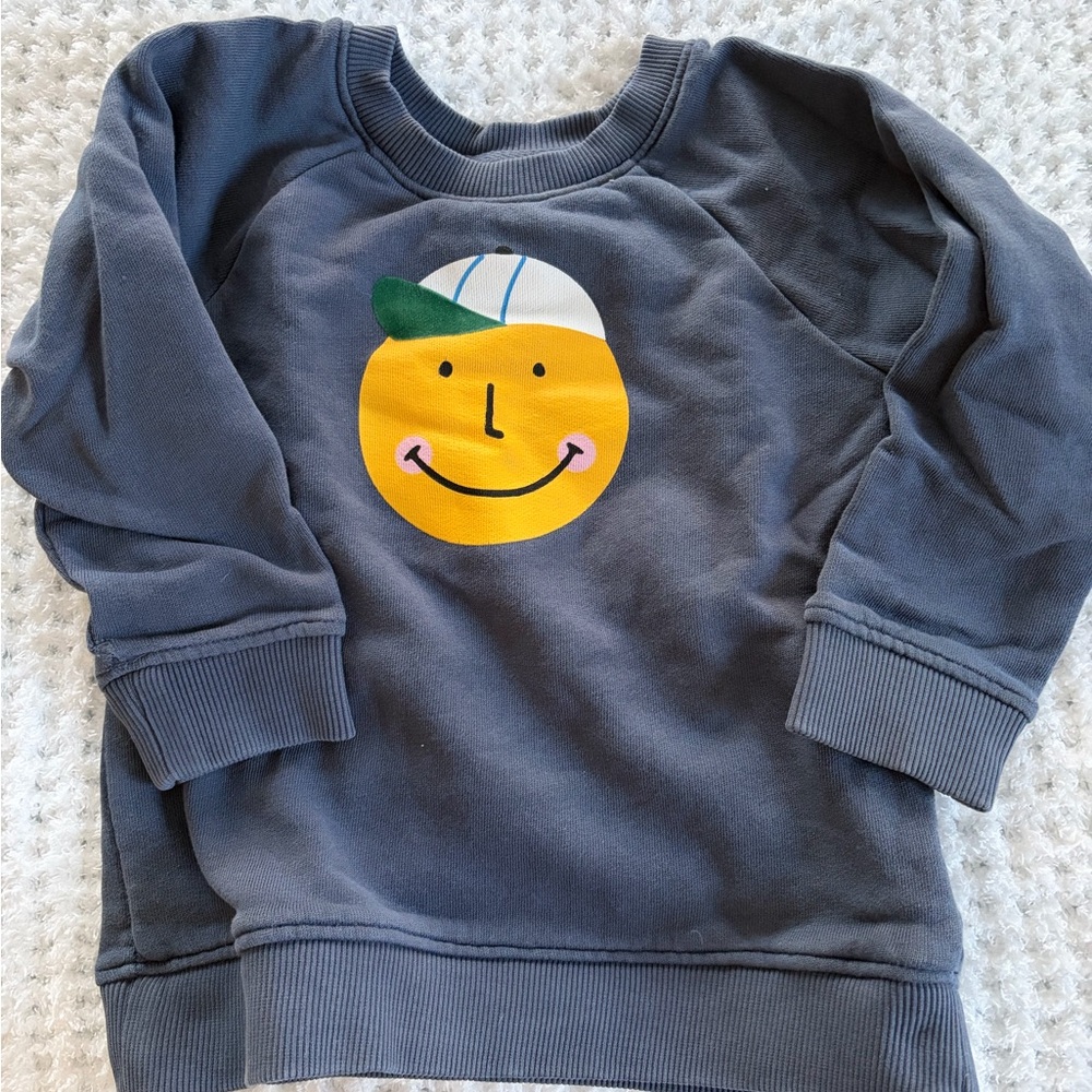 Hanna Andersson Navy Sweatshirt with Smiley Face